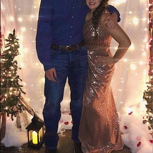 Revelry one shoulder bridesmaid dress.